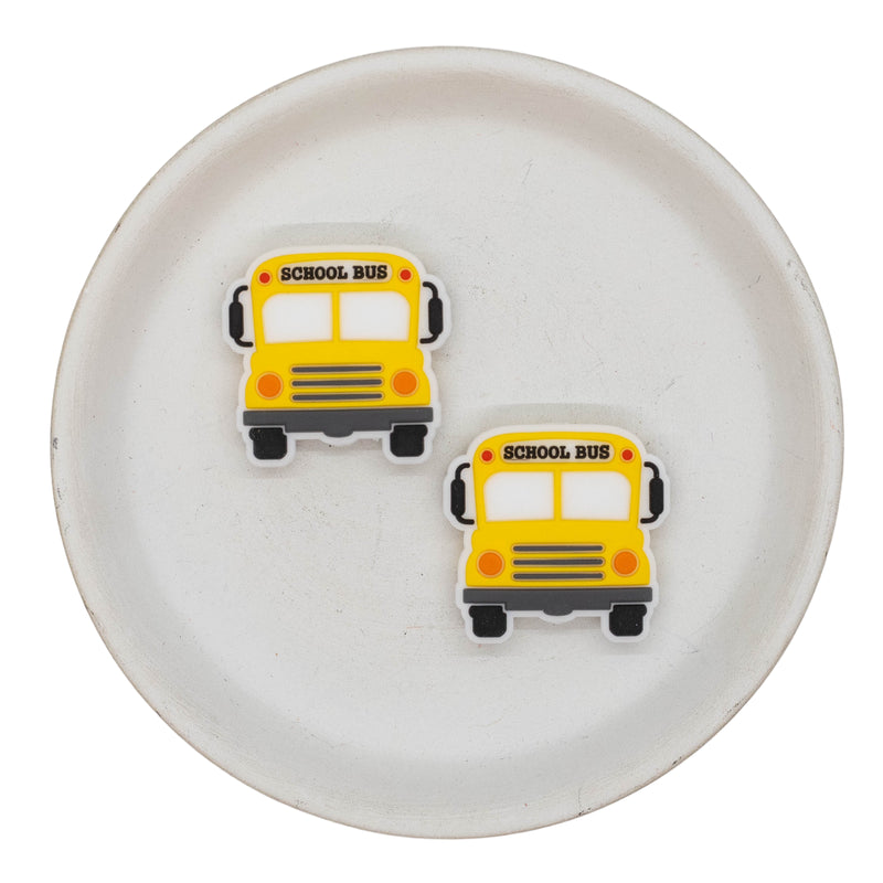 School Bus Front Silicone Focal Bead 29x30mm