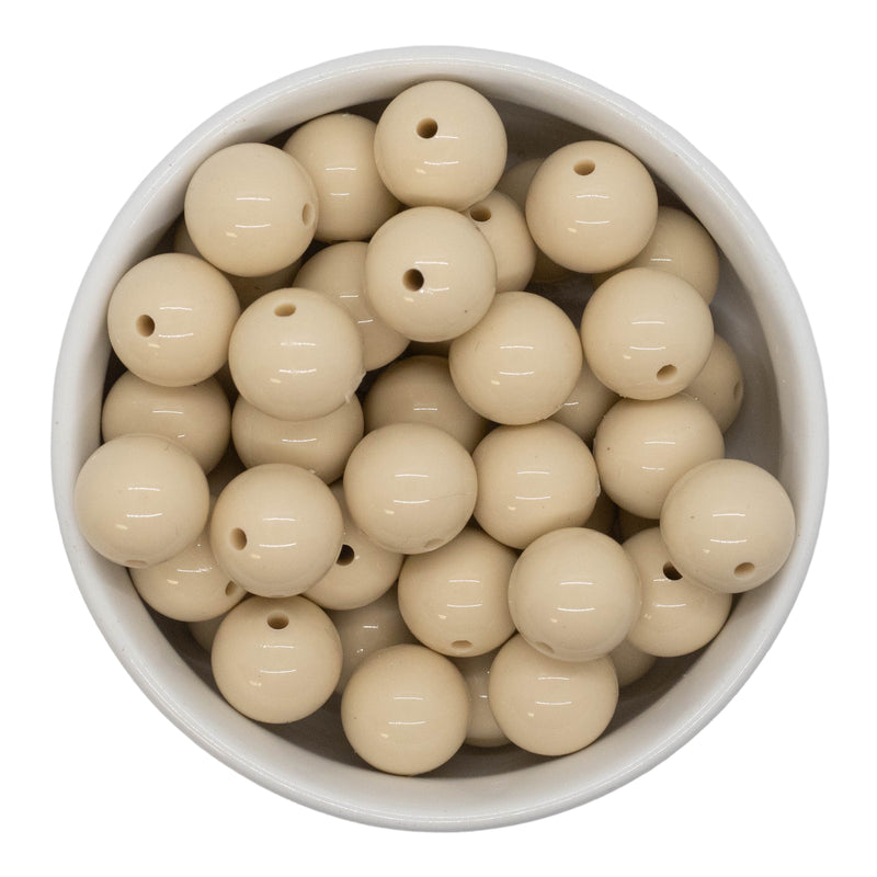 Sand High Shine Silicone Beads 15mm (Package of 10)