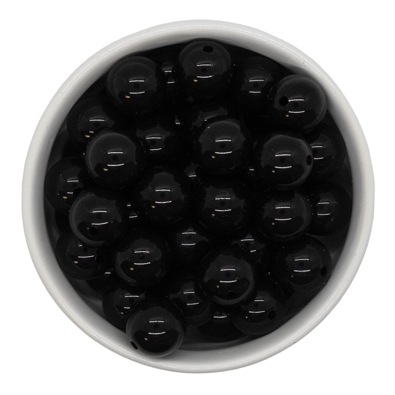 Black High Shine Silicone Beads 15mm (Package of 10)