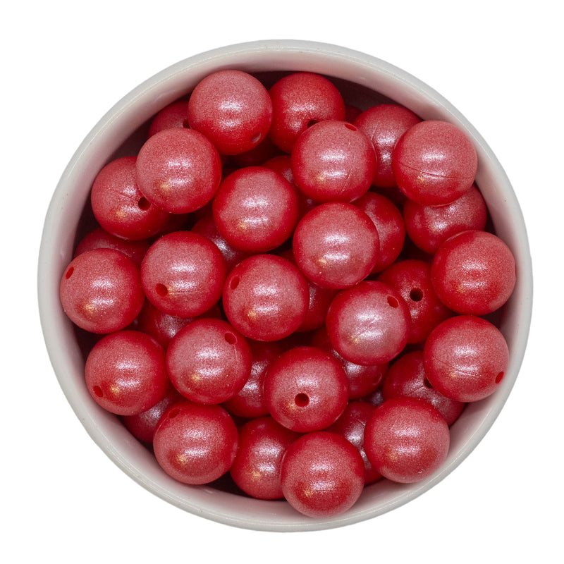 Red Shimmer Silicone Beads 15mm (Package of 10)