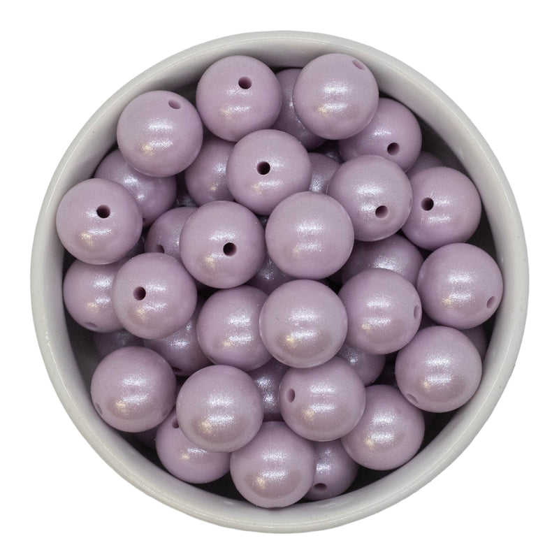 Lavender Shimmer Silicone Beads 15mm (Package of 10)