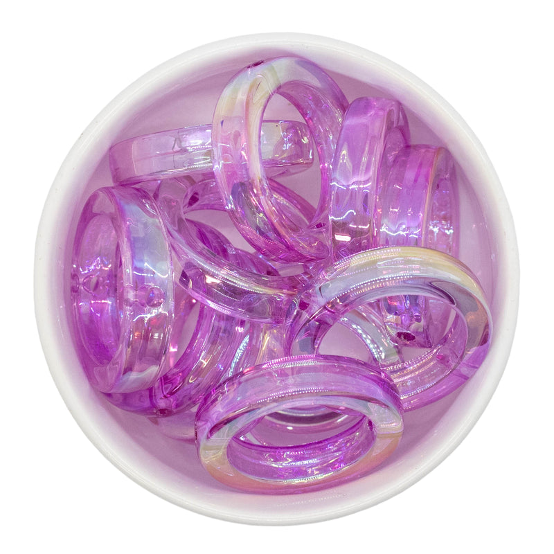 Fuchsia Iridescent Acrylic Ring Bead 36mm