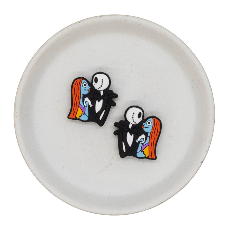 Skeleton Couple Silicone Focal Bead 28x25mm