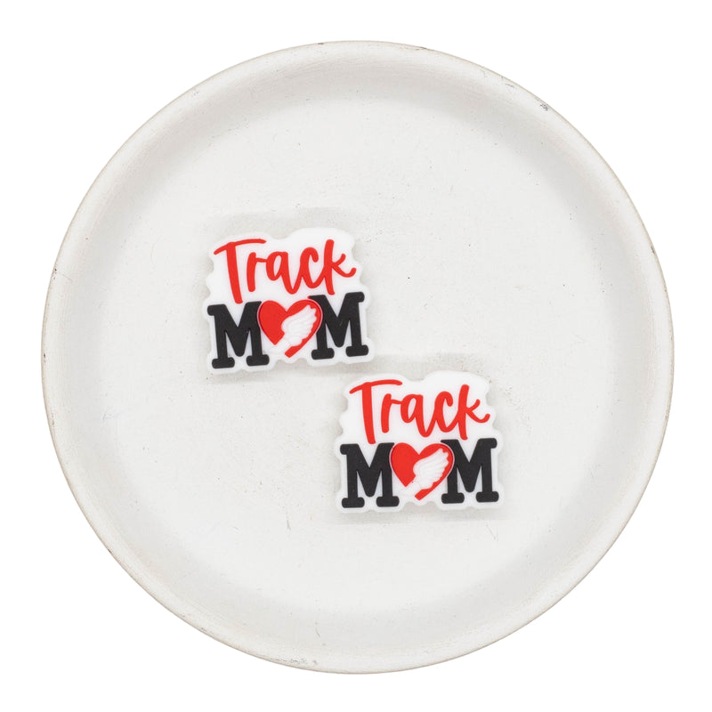 Track Mom Silicone Focal Bead 23x28mm (Package of 2)