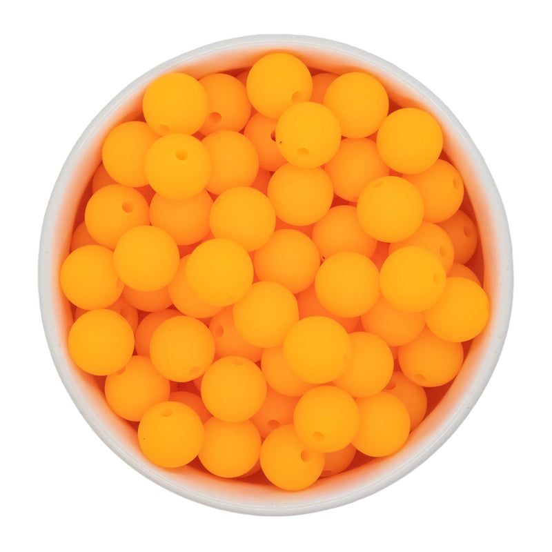 Neon Orange Glow in the Dark Silicone Beads 12mm (Package of 20)