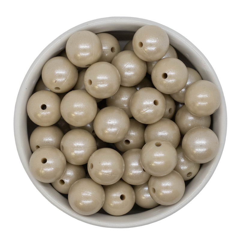 Sand Shimmer Silicone Beads 15mm (Package of 10)