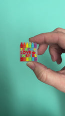 Teach Love & Inspire Crayons Glitter Silicone Focal Bead 29x26mm (Package of 2)