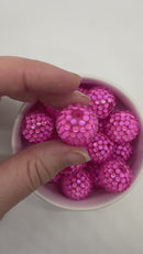 Bright Pink Pebbled Illusion Rhinestone Beads 20mm (Package of 5)