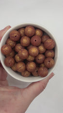 Copper Glitter Silicone Beads 15mm (Package of 10)