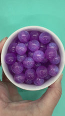 Orchid Shimmery Glow in the Dark Beads 16mm (Package of 10)