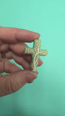 Tree Cross Silicone Focal Bead 36x26mm (Package of 2)