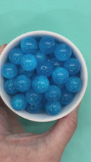 Azure Shimmery Glow in the Dark Beads 16mm (Package of 10)