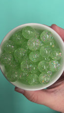 Chartreuse Translucent Holographic Spangle Beads 16mm (Package of 10)