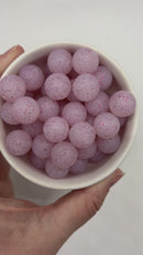 Pale Hot Pink Glitter Silicone Beads 15mm (Package of 10)