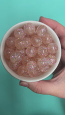 Peach Translucent Holographic Spangle Beads 16mm (Package of 10)