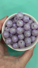 Shimmery Lavender Heart Inlay Beads 16mm (Package of 10)