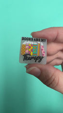 Books Are My Therapy Glitter Silicone Focal Bead 27mm (Package of 2)