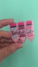 Teacher Life Pencil Trio Acrylic Accent 50x46mm (Package of 1)