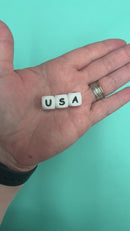 "USA" Letter Set Silicone Beads 12mm
