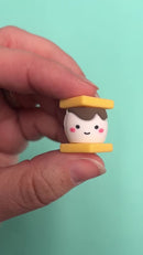 3-D S'more Silicone Focal Bead 17x17x21mm (Package of 2)