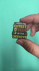 I Teach the Cutest Bees in the Hive Silicone Focal Bead 30x28mm (Package of 2)
