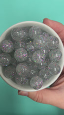 Silver Translucent Holographic Spangle Beads 16mm (Package of 10)