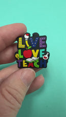 Live Love Teach Silicone Focal Bead 29mm (Package of 2)