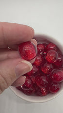 Red Color Core Glitter Illusion Beads 16mm (Package of 10)