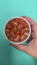 Orange Glitter & Clear Duo w/Gold Fleck Beads 16mm (Package of 10)