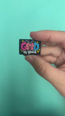 God is Good... all the Time Silicone Focal Bead 21x30mm (Package of 2)