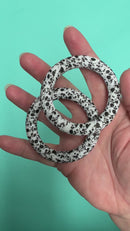 White w/Black Splatter Print Jumbo Silicone Ring Bead 64mm (Package of 2)