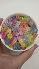 Crackle Square 8mm Bead Mix (Package of Approx. 125 Beads)