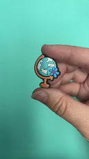 Globe w/Flower Silicone Focal Bead 30x24mm (Package of 2)