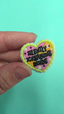 Silently Screaming Inside Silicone Focal Bead 27x30mm (Package of 2)