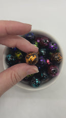 Black w/Bright Color Splatter Variety Pack Beads 16mm (Package of 10)