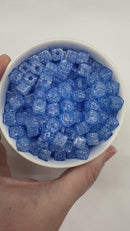 Sky Blue Crackle Square Beads 8mm (Package of Approx. 35 Beads)