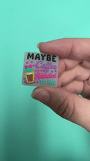 Maybe Coffee is Addicted to Me Glitter Silicone Focal Bead 27x28mm (Package of 2)