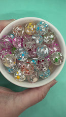 Clear w/Bold Color Splatter Variety Pack Beads 16mm (Package of 10)