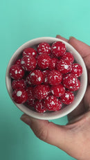 Red w/White Splatter Beads 16mm (Package of 10)