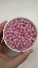 Light Pink Super Glitter Beads 8mm (Package of Approx. 50 Beads)