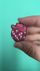 Disco Ball w/Cowgirl Hat Silicone Focal Bead 28x24mm (Package of 2)