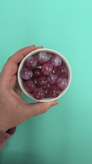 Mauve Cosmic Glitter Beads 20mm (Package of 10)