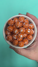 Orange w/White Splatter Beads 16mm (Package of 10)