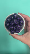 Black and Purple Plaid Beads 20mm (Package of 10)