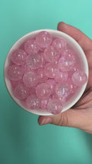 Light Pink Translucent Holographic Spangle Beads 16mm (Package of 10)