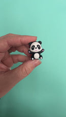 3-D Panda Silicone Focal Bead 28x25x17mm (Package of 2)