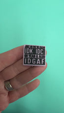 Just So We're Clear, IDK, IDC, Oh Yeah & Also IDGAF Silicone Focal Bead 28x26mm (Package of 2)