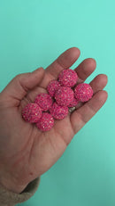 Flamingo Pink Chunky Glitter Beads 20mm (Package of 10)