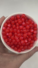 Candy Apple Red Shimmery Cat's Eye Beads 8mm (Package of Approx. 50 Beads)