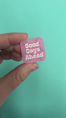 Good Days Ahead Glitter Silicone Focal Bead 30mm (Package of 2)